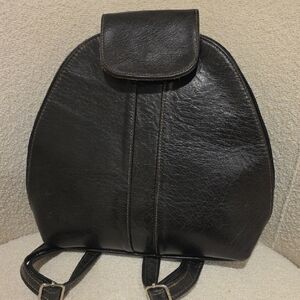 Brown Leather Mini Backpack